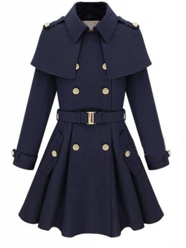 Chic Polo Collar Breasted With Pockets Trench-Coats