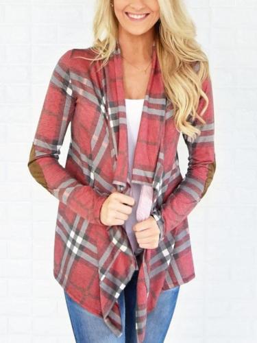 Checked Blanket Cropped Cardigan