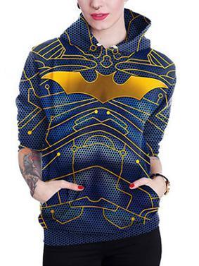Halloween Bat Print Long Sleeve Cap Hoodie
