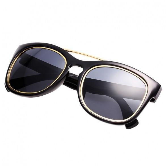 Vintage Style Plastic Frame Round Reflective Lens Outdoor Sunglasses