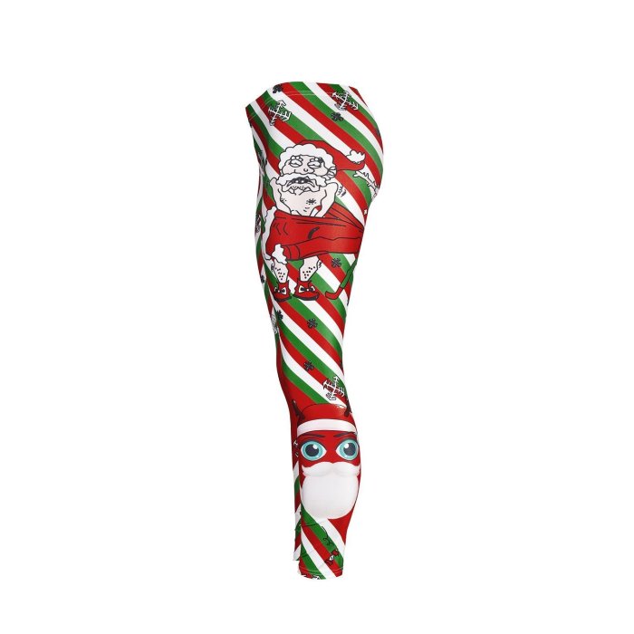 Santa Claus Print Women Skinny Christmas Sports Leggings