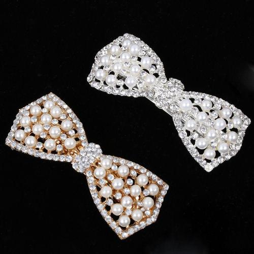 1Pc Best Gifts Women Girls Fashion Elgant Crystal Bow Hair Clip party vaction Hairpin Barrette Pearl Hair Accessories Hot