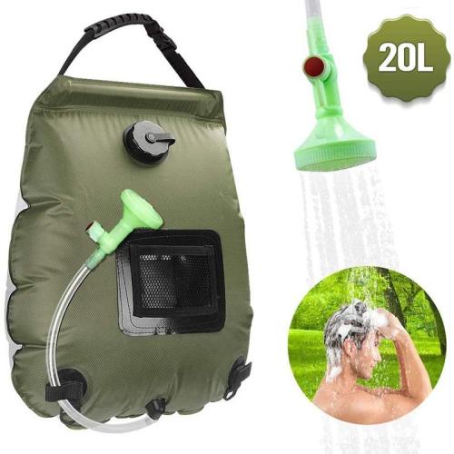Hiking Camping Shower 20L PVC Non-Toxic hydration Portable Solar Bath Heating Storage Bag Hose Switchable Outdoor Water Bags