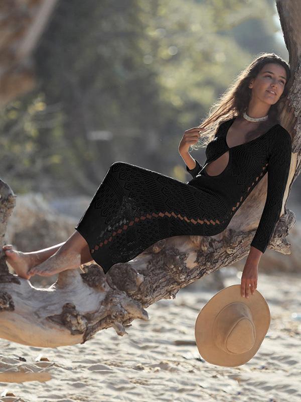 Hollow Sexy Knitting Beach Midi Dresses