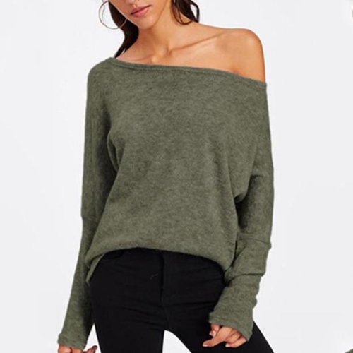 Off Shoulder  Plain  Elegant Sweaters