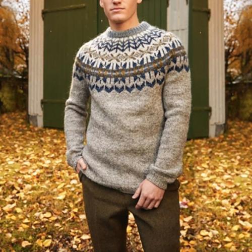 Casual Men'S Round Collar Knitted Sweater