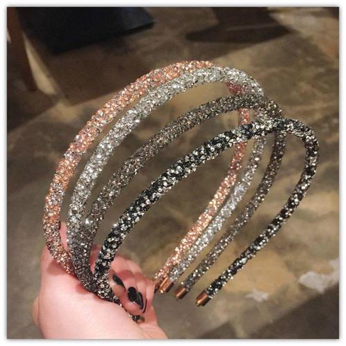 1 PCS Fashion Korea Crystal Soft Headband for Women Rhinestone Hairband Beads Bezel Girls Hair Accessories Simple Headwear