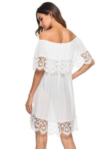 Lace Tulle Sexy Off-the-shoulder Cover-Ups Swimwear