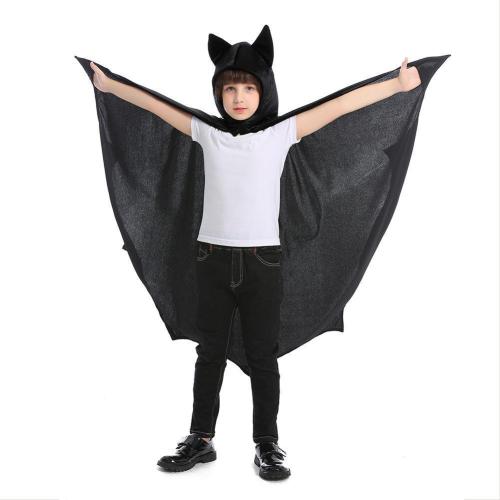 Kids Bat Costume Halloween Bat Vampire Hooded Cloak Funny Cosplay Party Cape