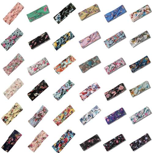 Women Girl Boho Rose Floral Headband Retro Twist Cross Elastic Hair Bands Turban Knotted Printed Hair Accessories Headwrap Gifts
