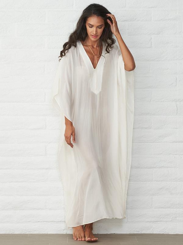 V-neck See-through Loose Cover-ups Swimwear