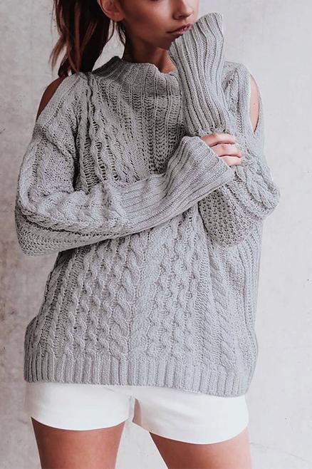 Sexy Loose Round Neck Long Sleeve Sweater