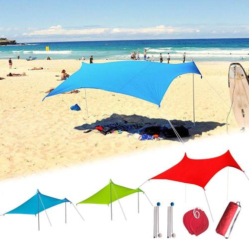 Beach Sunshade Lightweight Portable Sun Shade Tent With Sandbag UV Lycra Large Family Canopy For Outdoor Beach Fishing Camping