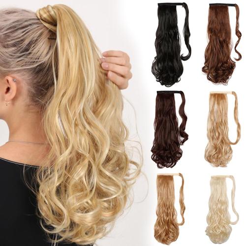 EBUYTIDE Long Straight Synthetic Velcro Ponytail Clip In Hair Tail False Hair Ponytail Hairpiece with Hairpins Hair Extension