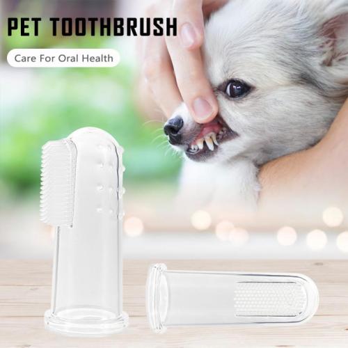 10pcs Transparent Super Soft Pet Finger Toothbrush Teddy Dog Brush Bad Breath Tartar Teeth Tool Dog Cat Cleaning Supplies