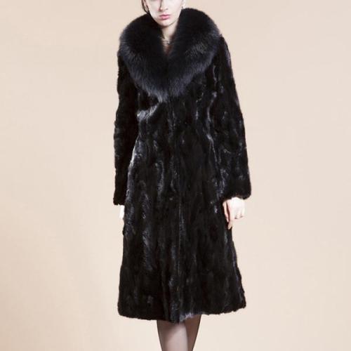 Fur Collar  Imitation Mink Coat Cardigan