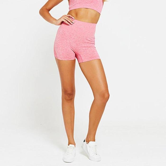 High Waist Seamless Gym Shorts Fitness Yoga Short Scrunch Butt Yoga Shorts Polyester Pink Short Workout Legging
