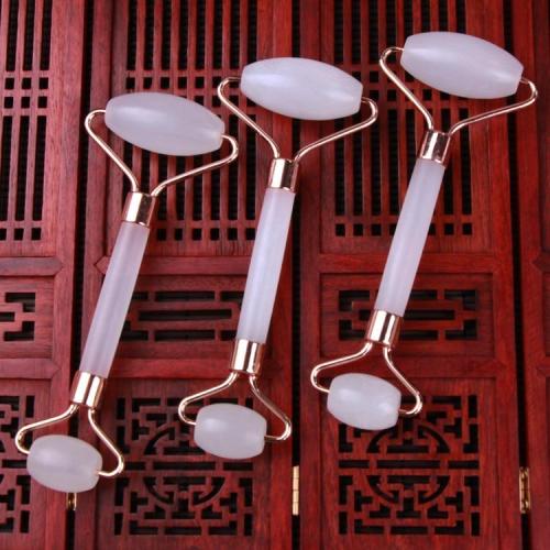 Double Head Jade Roller Natural Jade Massage Roller Facial Real Stone Beauty Massager Face Lift Tool Face Thin Skin Care Tools
