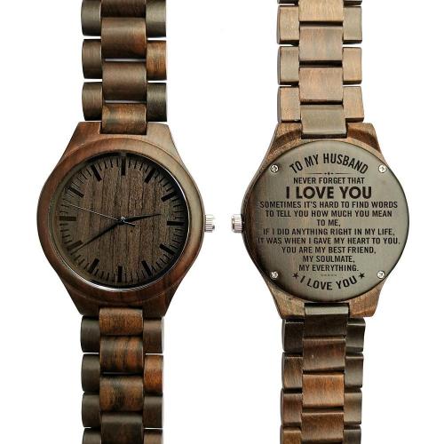 wooden watch - to my husband personalized gifts