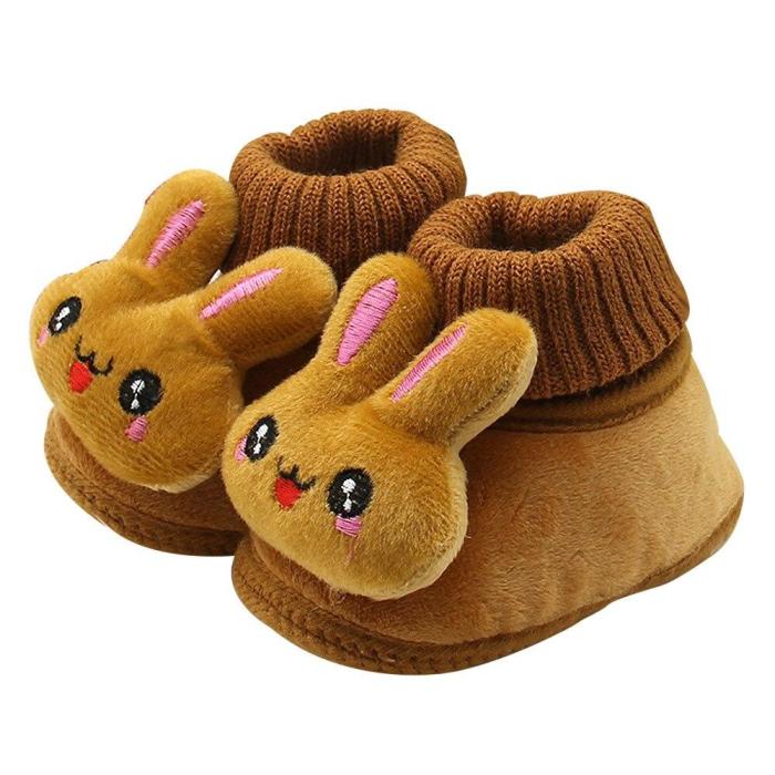 2020 Baby Girl Boys Shoes Newborn Baby Moccasins Shoes Non-slip Crib First Walker Cashmere Rabbit Winter Boots Baby Shoes 95