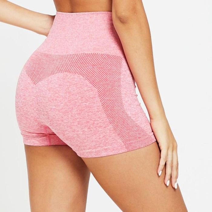 High Waist Seamless Gym Shorts Fitness Yoga Short Scrunch Butt Yoga Shorts Polyester Pink Short Workout Legging