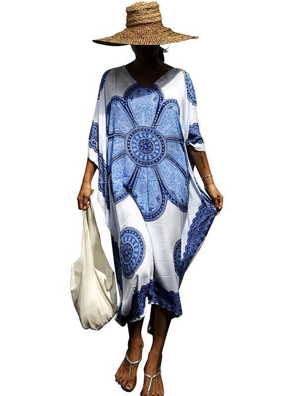 Printed Loose Kaftan Cover-up Dress