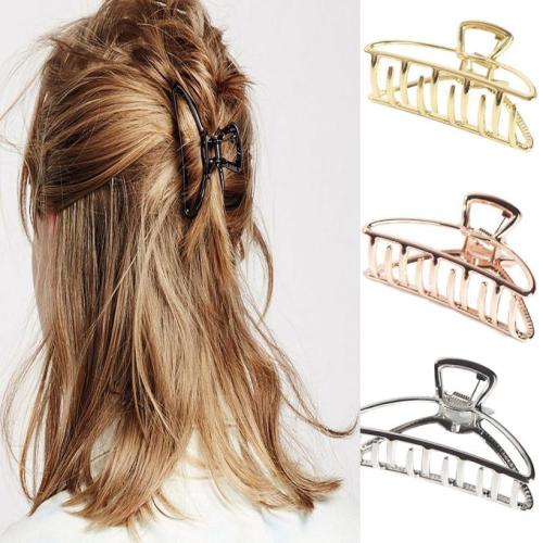 2020 Women Girls Geometric Hair Claw Clamps Hair Crab Moon Shape Hair Clip Claws Solid Color Accessories Hairpin Large/Mini Size