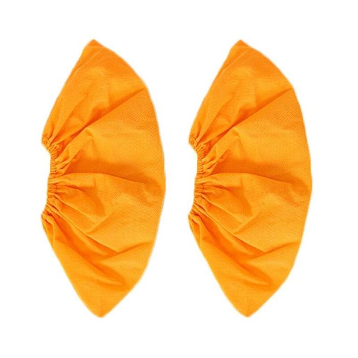 1 Pair Thicken Reusable Elastic Shoe Cover Home Indoor Antiskid Overshoes Student Non-woven Solid Color Dust Proof Feet Cover