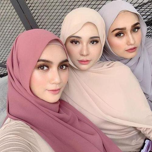 Fashion Plain Bubble Chiffon Scarf Women's Hijab Wrap Solid ColorShawls Headband Muslim HijabsTurbanet Headscarf 49colors