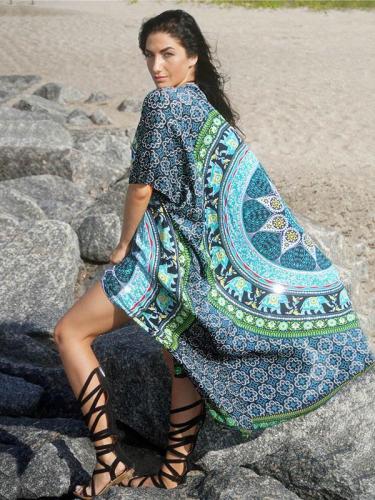 Printed Beach Skirt Sun Cover-Ups