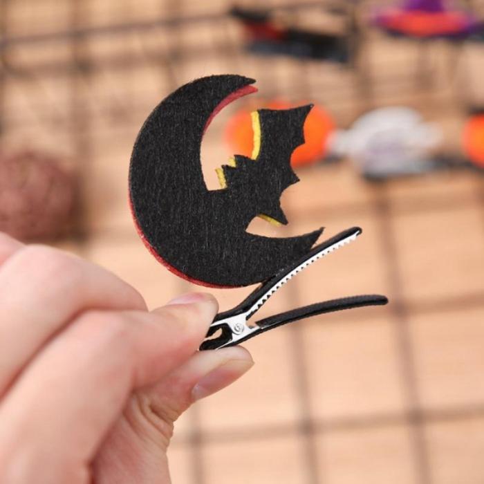 Halloween Pumpkin Hairclips Devil Bat Wings Hairpins Headdress Costume Kids Halloween Party Cosplay Hair Decor Accessorie