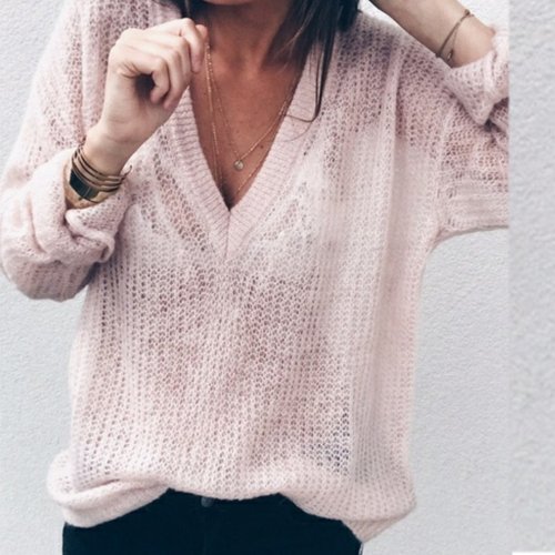 Sexy Deep V-Neck Bottoming Sweater