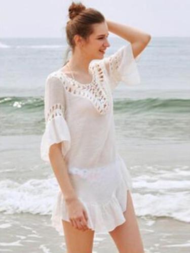 Pompoms Hollow Backless Cover-Ups Swimwear