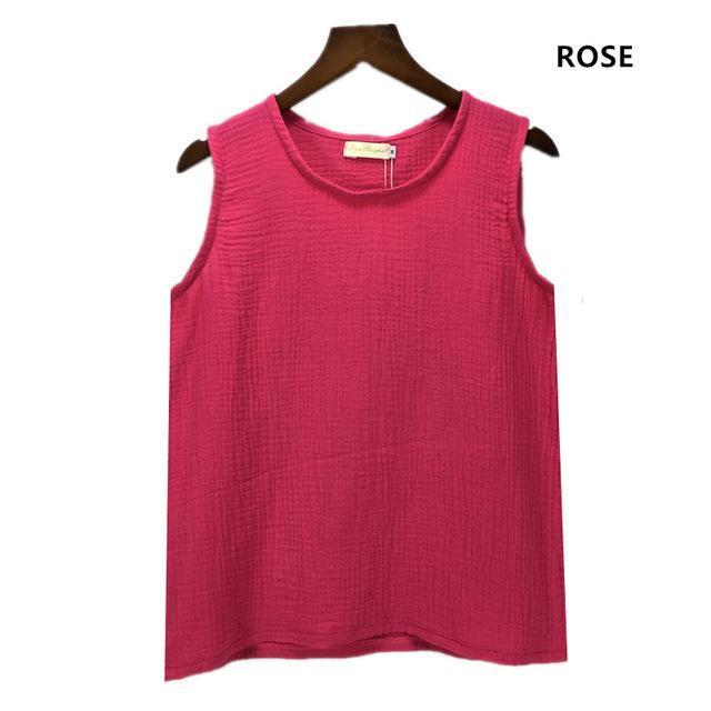 Cotton and Linen Plus Size Tank Tops