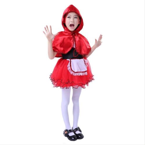 Halloween Red Riding Hood Girls Fancy Dress Fairytale Book Week Kids Childs Cosplay Costume