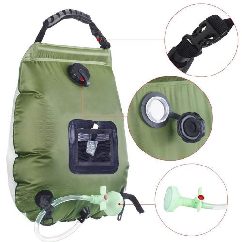20L Water Bags For Outdoor Camping Hiking Solar Shower Bag Heating Camping Shower Bag Hose Switchable Shower Head
