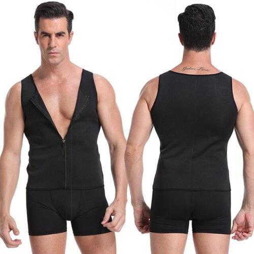 Men Waist Trainer Vest for Weightloss Hot Neoprene Corset Fat Burning Tummy Control Body Belly Shaper Zipper Slimming Shapewear