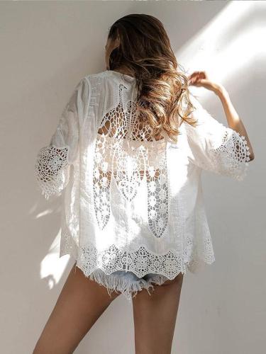 Irregular Lace Butterfly Bandage Hollow Cover Ups