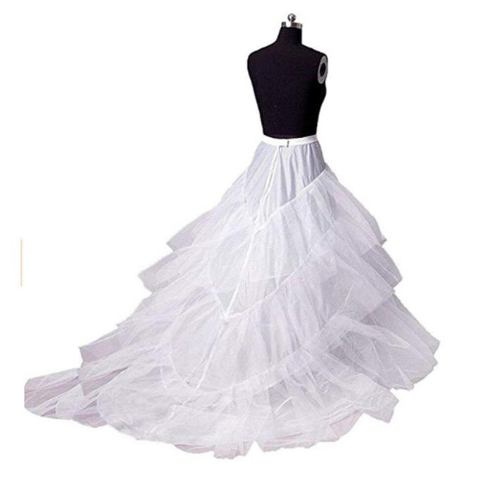 Elegant A Line Wedding Petticoat Tulle Underskirt Women Petticoat Crinoline With Train Bridal Wedding Accessories 2020