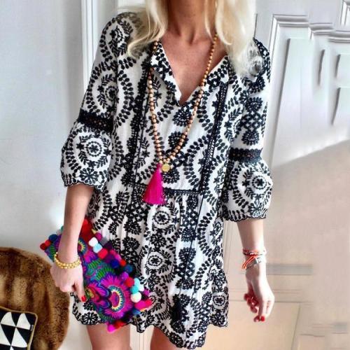 Roost Floral Boho Casual Dress