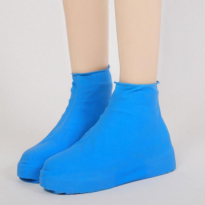 Women Men Anti-Slip Rain Boots Reusable Rubber Shoes Covers  Outdoor Waterproof Overshoes Boot Climbing Shoes Accessories