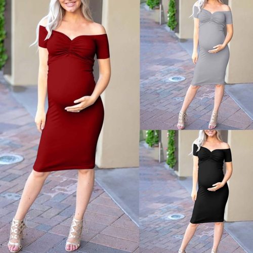 2020 Pregnancy Dresses Pregnant Women Maternity Dress Maternity Props Vestidos Dress Sexy Solid Summer Long Dresses For Feeding