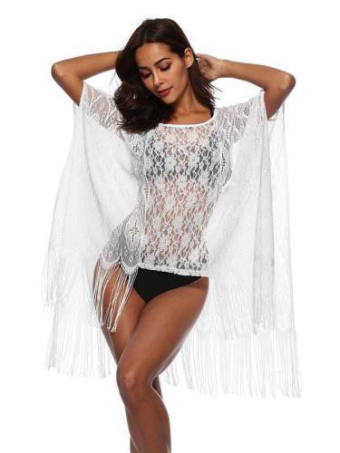 Lace Loose Hollow Tassels Cover-Ups