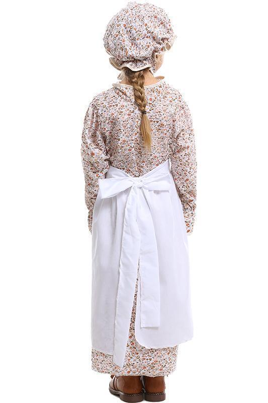 Little Girls Halloween Cosplay Costume Colonial Peasant Dress Outfit