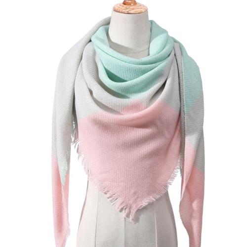 2020 women scarf plaid winter cashmere scarves lady shawls bandana neck warm knit Triangle Bandage foulard echarpe femme wraps