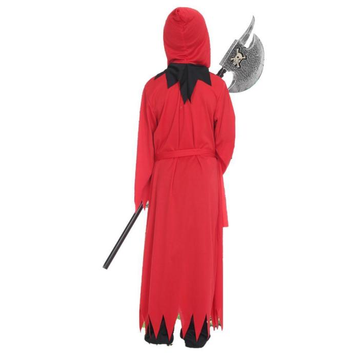 Kids Boys Devil Vampire Costume Red Halloween Horror Girm Reaper Cosplay Costume