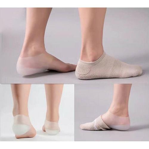 1 Pair Solid Silicone Insole Invisible Height Lift Heel Pad Sock Liners Increase Insoles Pain Relieve Unisex Heel Pads Foot -DSA