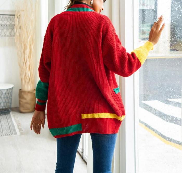 Christmas Knitting Loose Coloured Sweaters