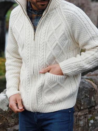 Casual long sleeve solid color pocket sweater