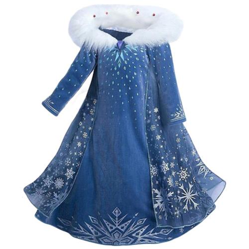 Girls Deluxe Snow Princess Fancy Cosplay Dress Adventure Costume Party Dress Up